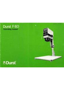 Durst F 60 manual. Camera Instructions.